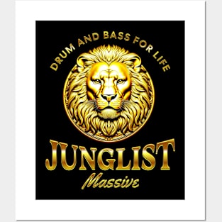 JUNGLIST  - Gold DNB Lion (Gold) Posters and Art